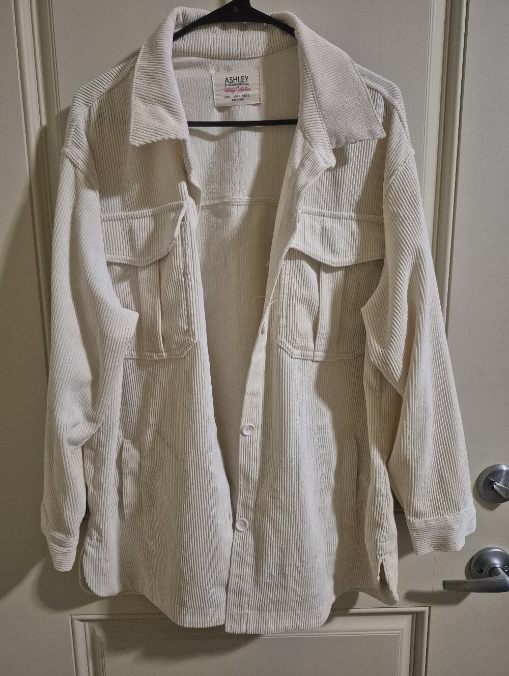 Ashley By 26 International Cream Corduroy Oversized Jacket